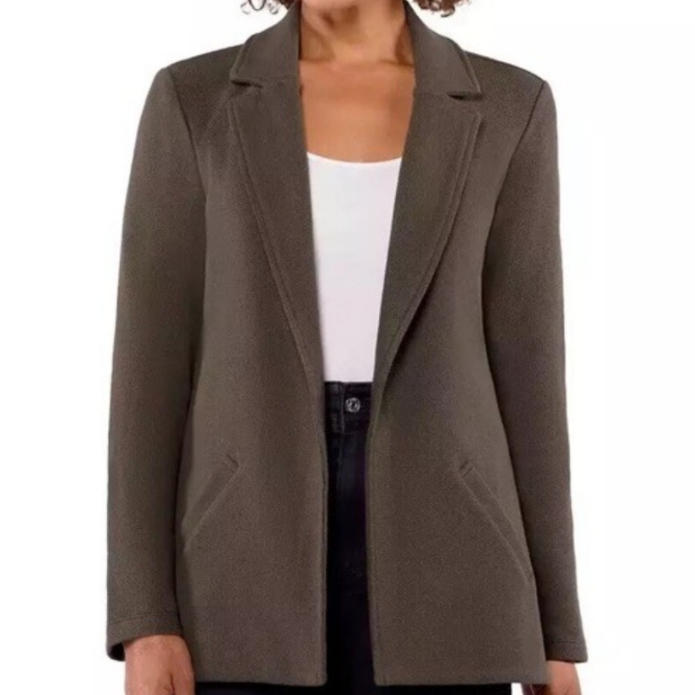 Matty M Knit Boyfriend Classic Taupe Knit Blazer NWT Size Small